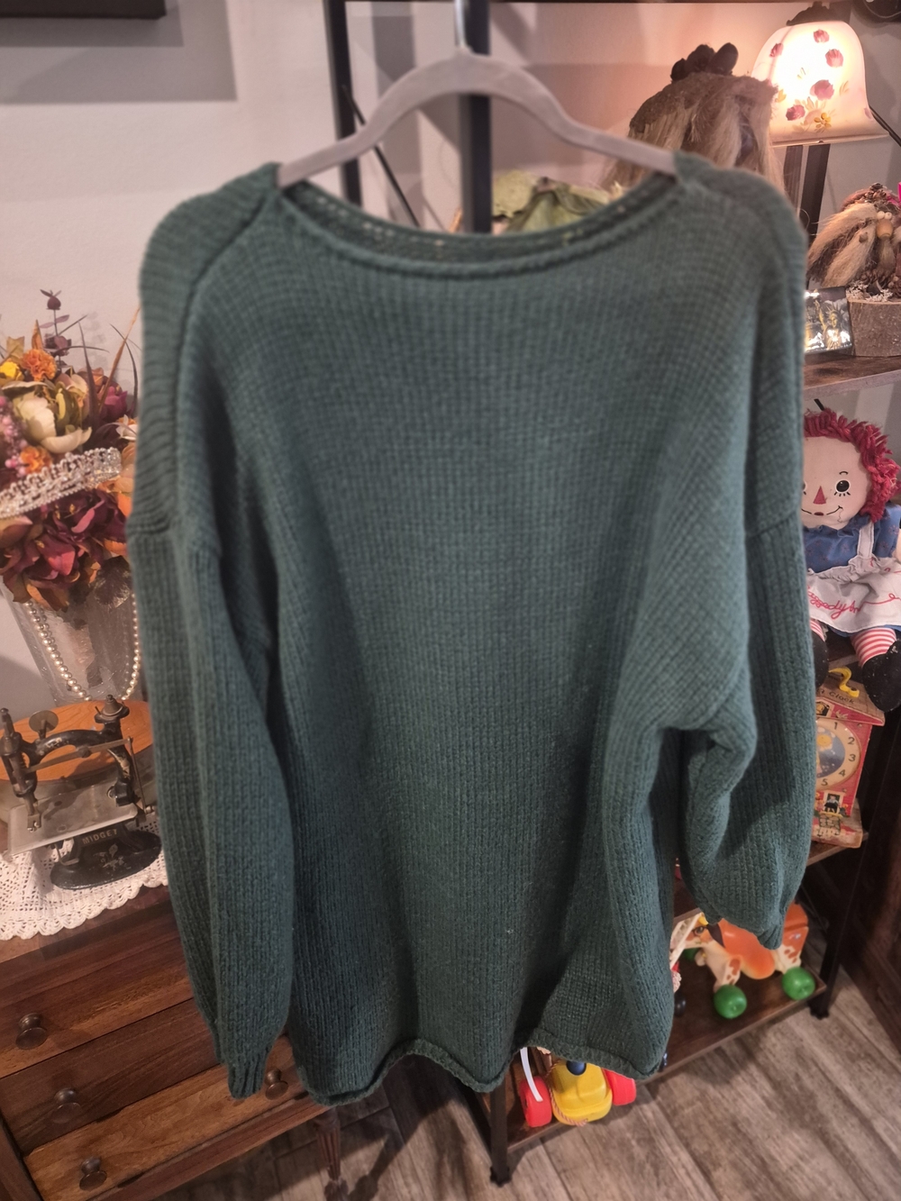 Women's Forest Green Knit Sweater